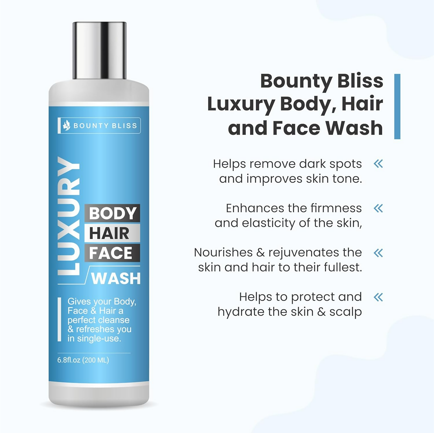 Bounty Bliss Luxury Body Hair And Face Wash All Skin Types | Grocsy