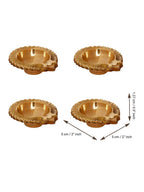 eCraftIndia Set of 4 Handcrafted Brass Diyas | Grocsy