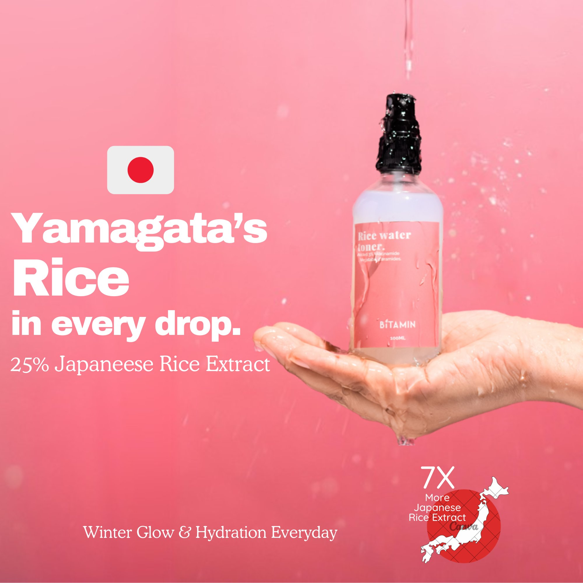 Bitamin 3% Niacinamide & Rice Water Face Toner | Grocsy