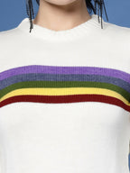 Women Winter White Acrylic Sweater - Wool Trees | Grocsy