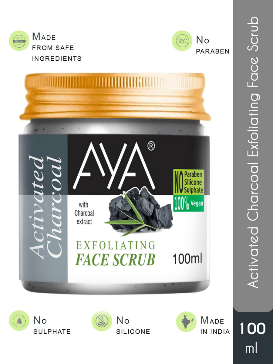 AYA Activated Charcoal Exfoliating Face Scrub | Grocsy