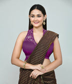 Joban Fashion Women's Purple Embroidered Stitched Blouse | Grocsy