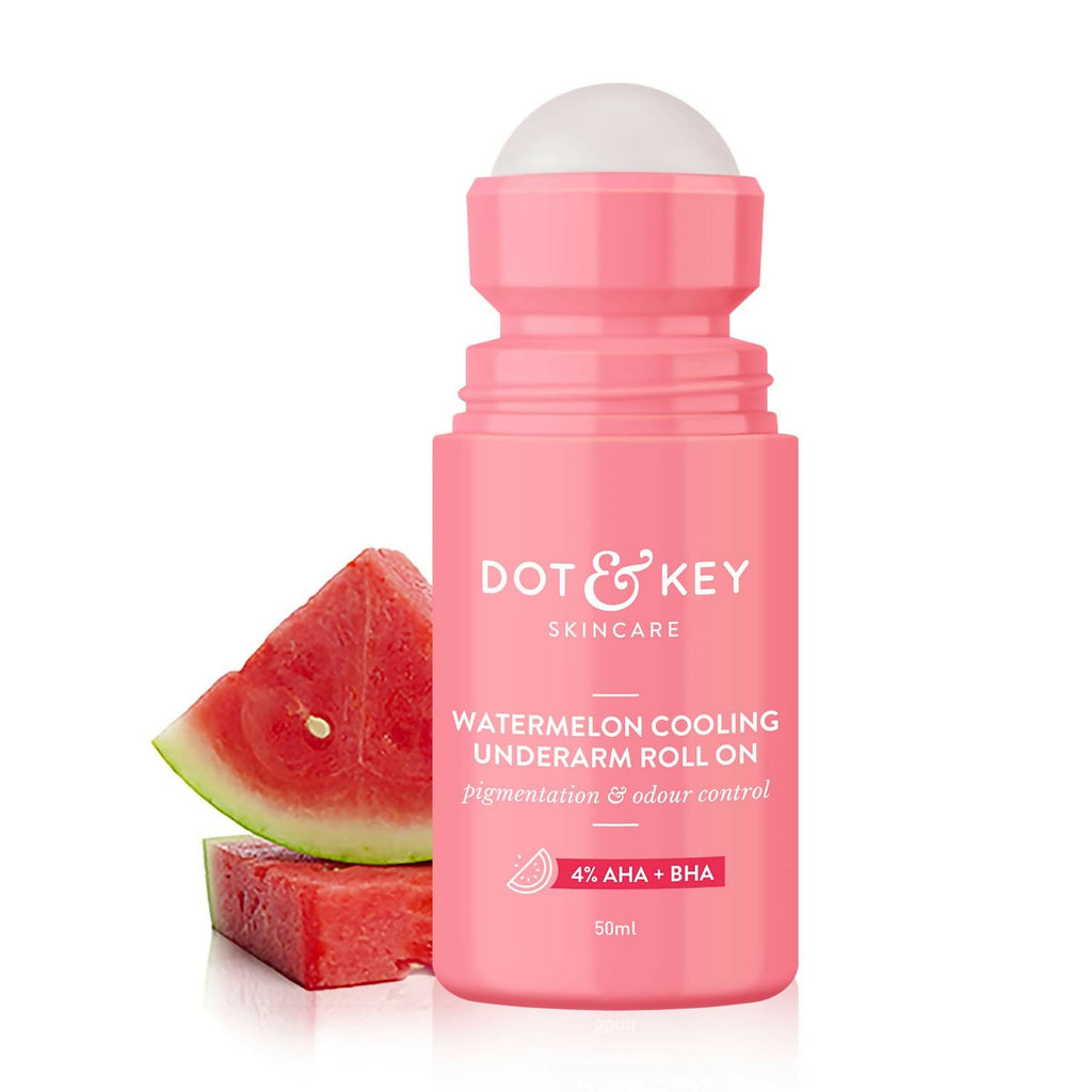 Dot & Key Watermelon Underarm Roll On Deodorant With 4% AHA + BHA | Grocsy