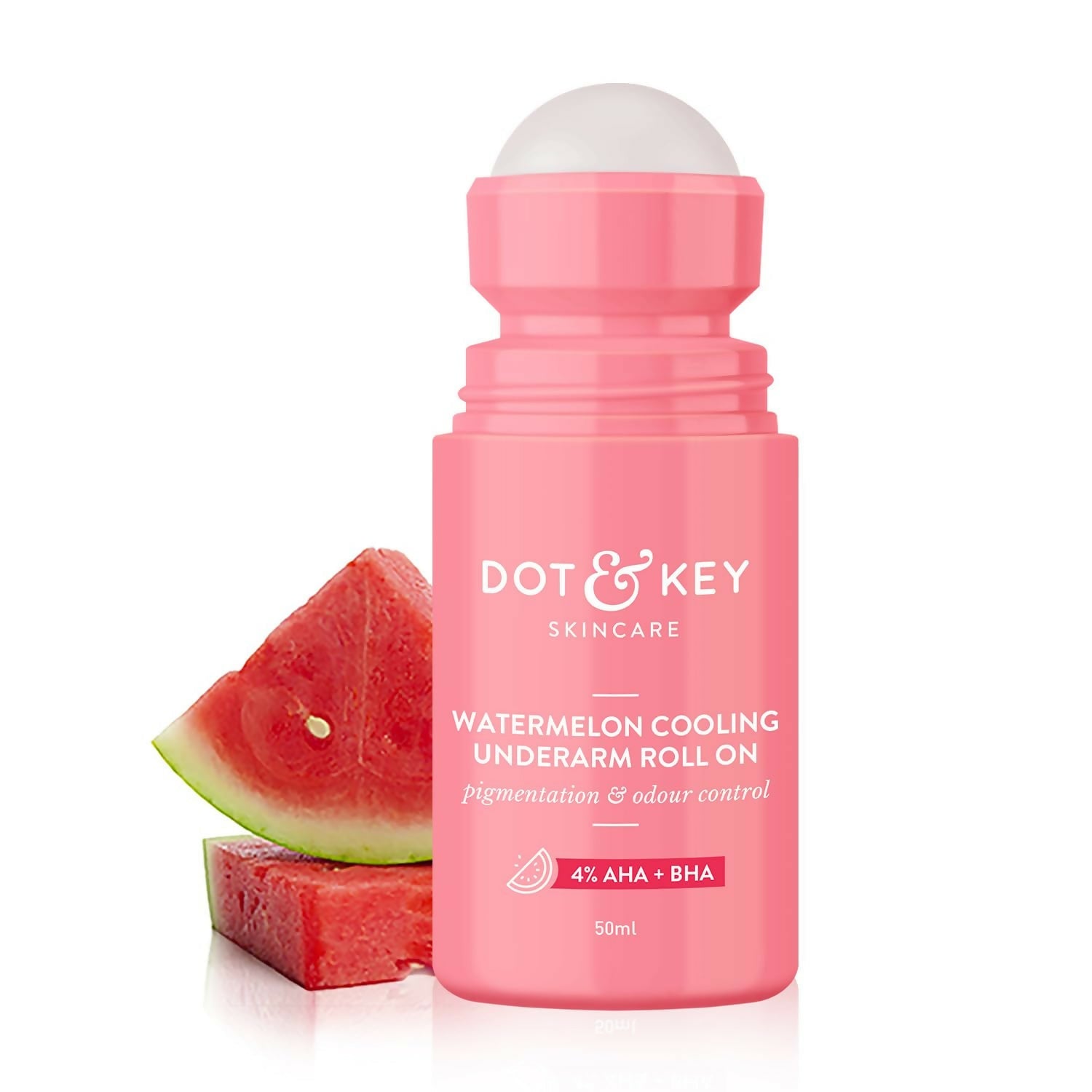 Dot & Key Watermelon Underarm Roll On Deodorant With 4% AHA + BHA | Grocsy