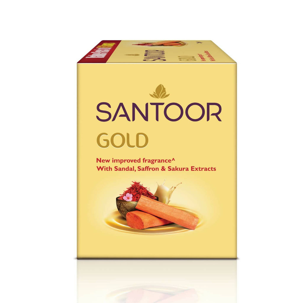 Santoor Gold Bathing Bar Soap with Kashmiri Saffron & Sandal | Grocsy