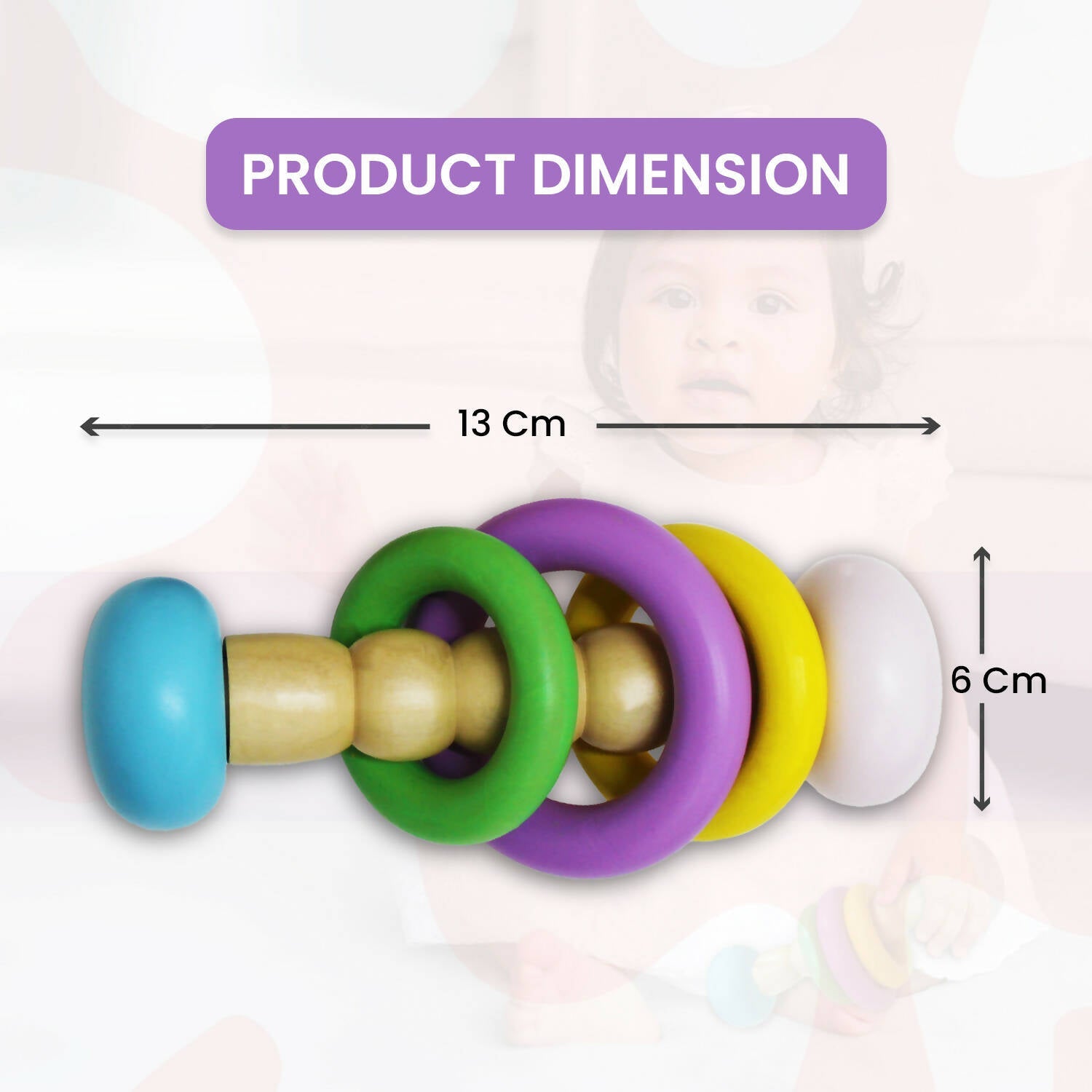 Matoyi Classic Wooden Dumbbell Rattle For Babies | Grocsy