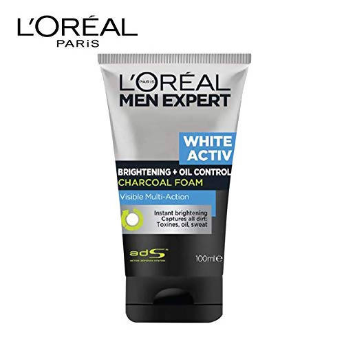 L'Oreal Paris Men Expert White Activ Oil Control Charcoal Brightening Foam | Grocsy