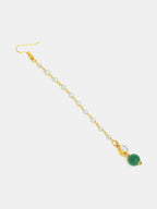 Ruby Raang Maang Tikka And Earrings Set | Grocsy