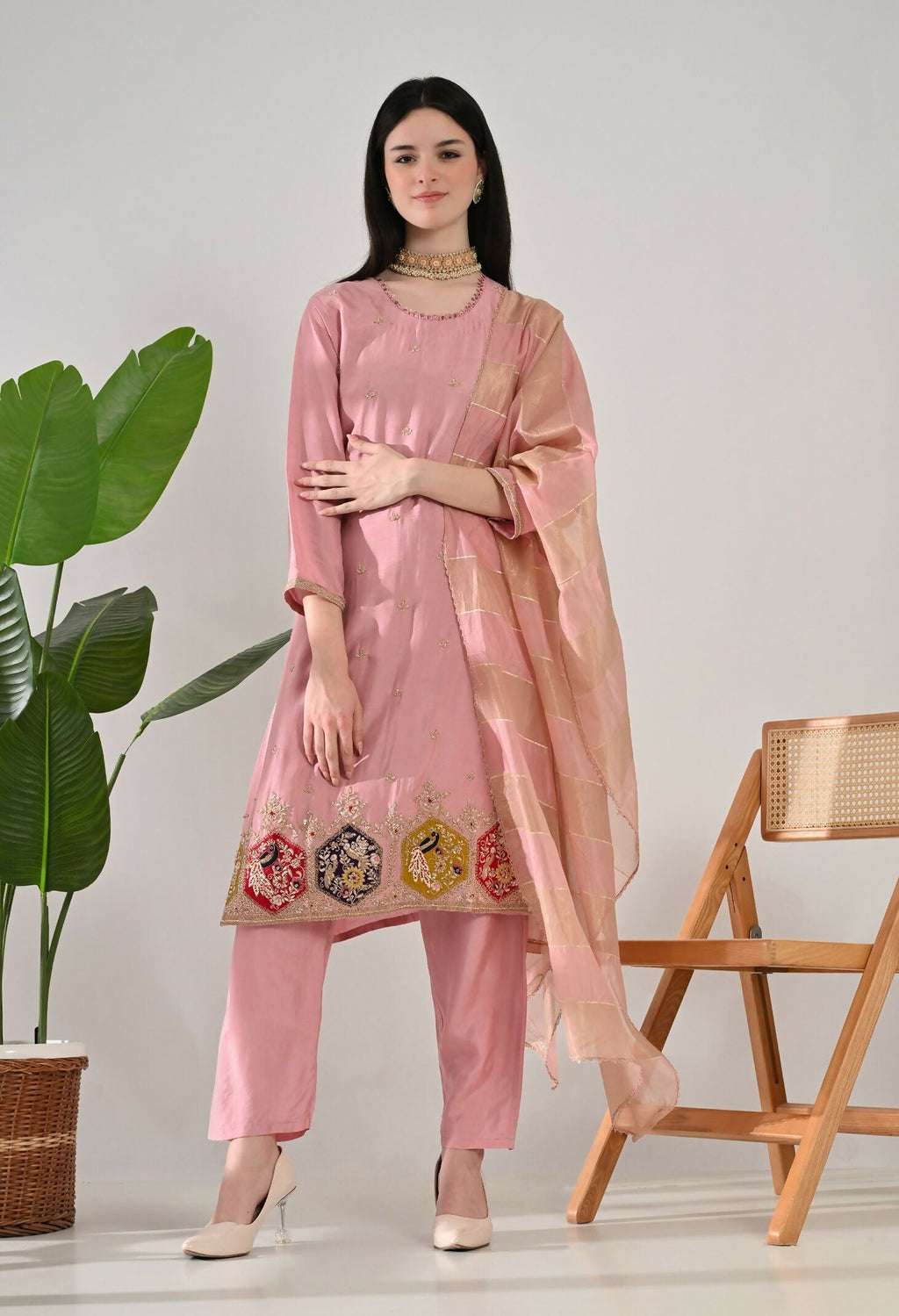 Joban Fashion Onion Premium Pure Viscose Print Dola With Handwork Kurta Set | Grocsy