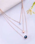VOJ Women Stainless Steel 3 Layered Sliver Tonned Chain Set | Grocsy