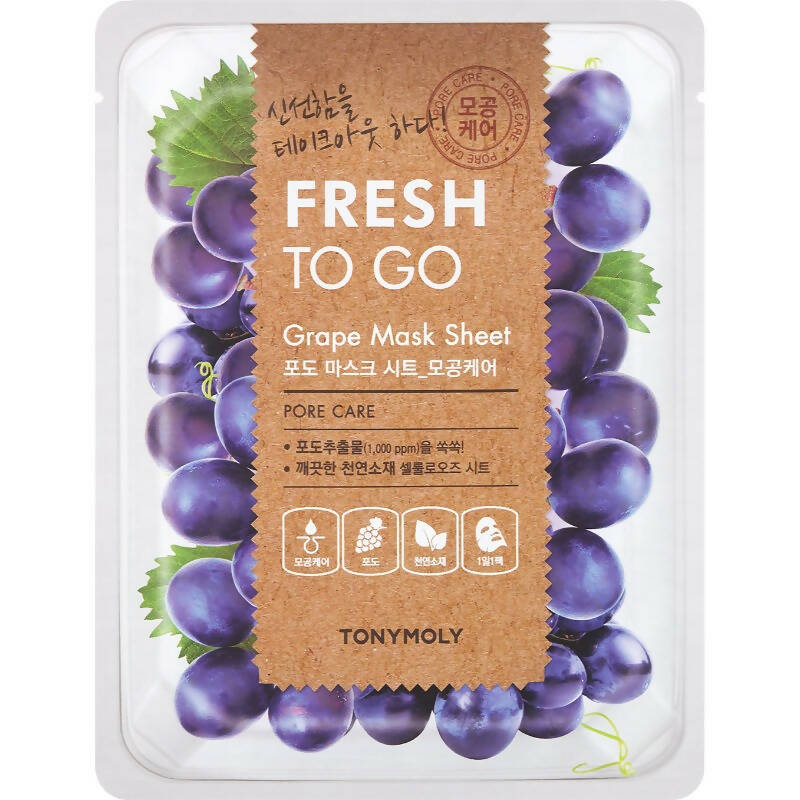 Tonymoly Fresh To Go Grape Mask Sheet Pore Care - Korean Skincare | Grocsy