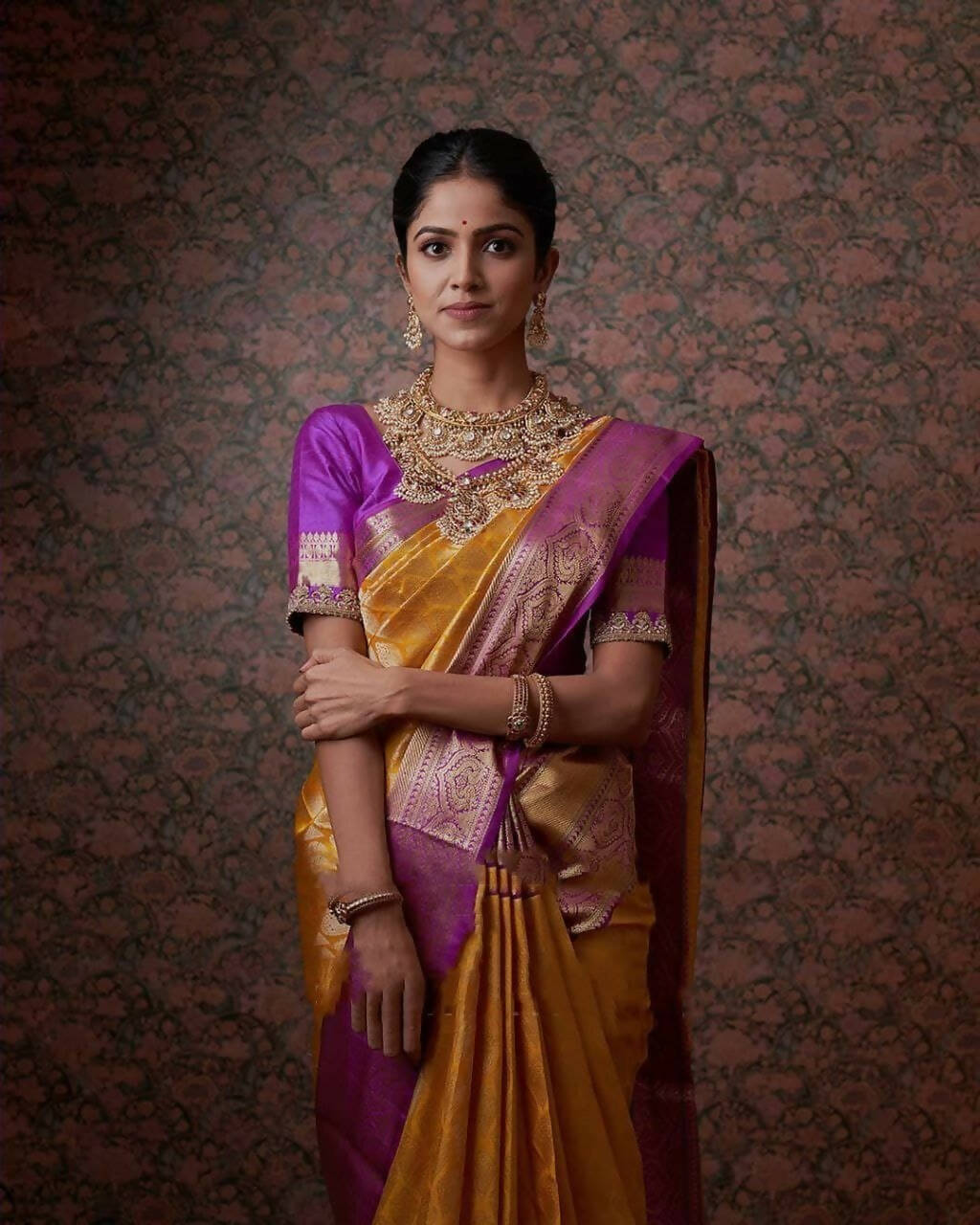 DEIANA'S Beautiful Designer Golden zari Soft Lichi Silk Saree - Yellow | Grocsy