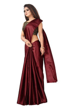 Vamika Maroon Satin Designer Saree (PAVITRA MAROON) | Grocsy