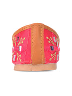 Desi Colour Women Indian Ethnic Footwear-Mini Dabka-Pink Mirror Lines | Grocsy