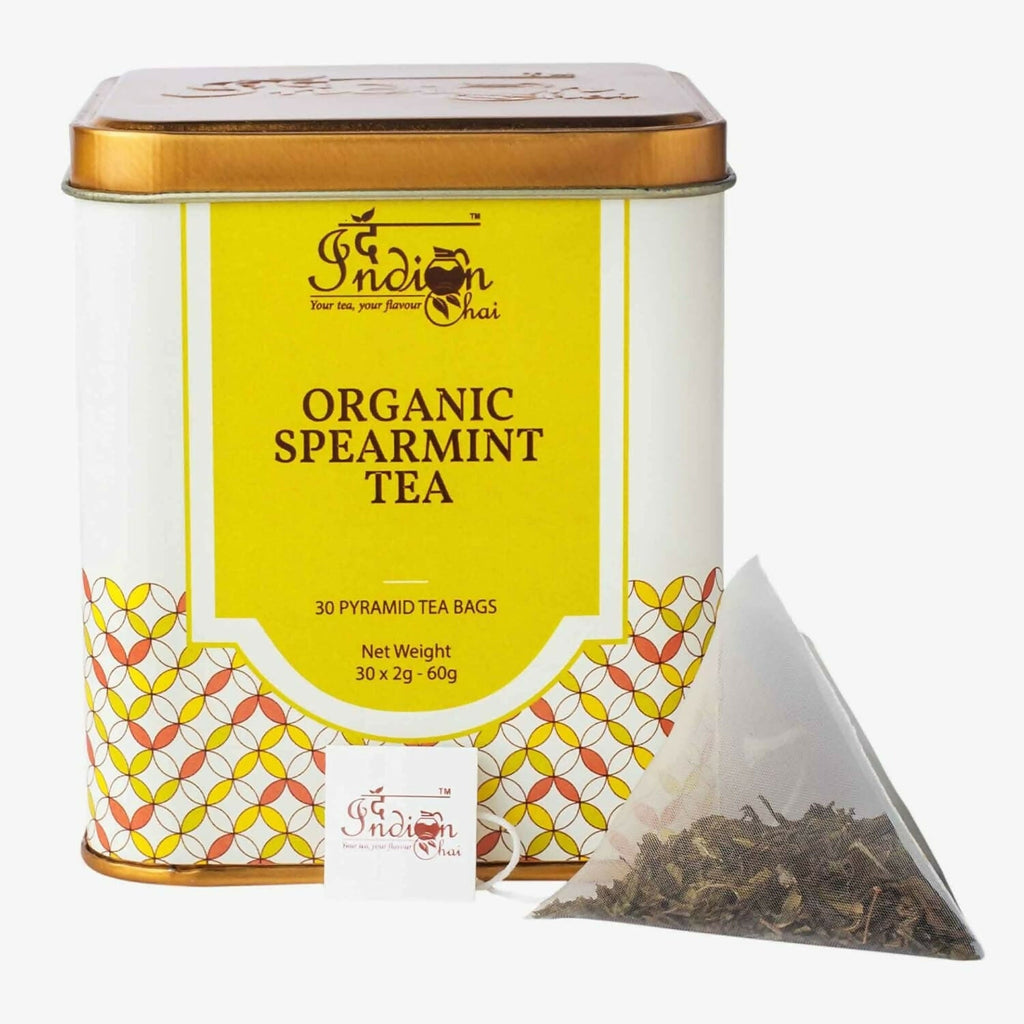 The Indian Chai – Organic Spearmint Tea 30 Pyramid Tea Bags | Grocsy
