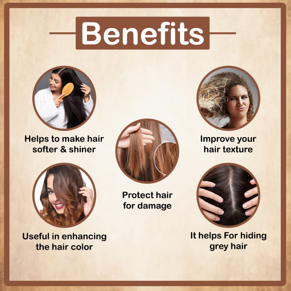 VedicAyurveda Henna Hair Color - Chestnut Brown | Grocsy