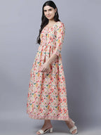 Myshka Women Multicoloured Printed Fit and Flare Ethnic Dress | Grocsy