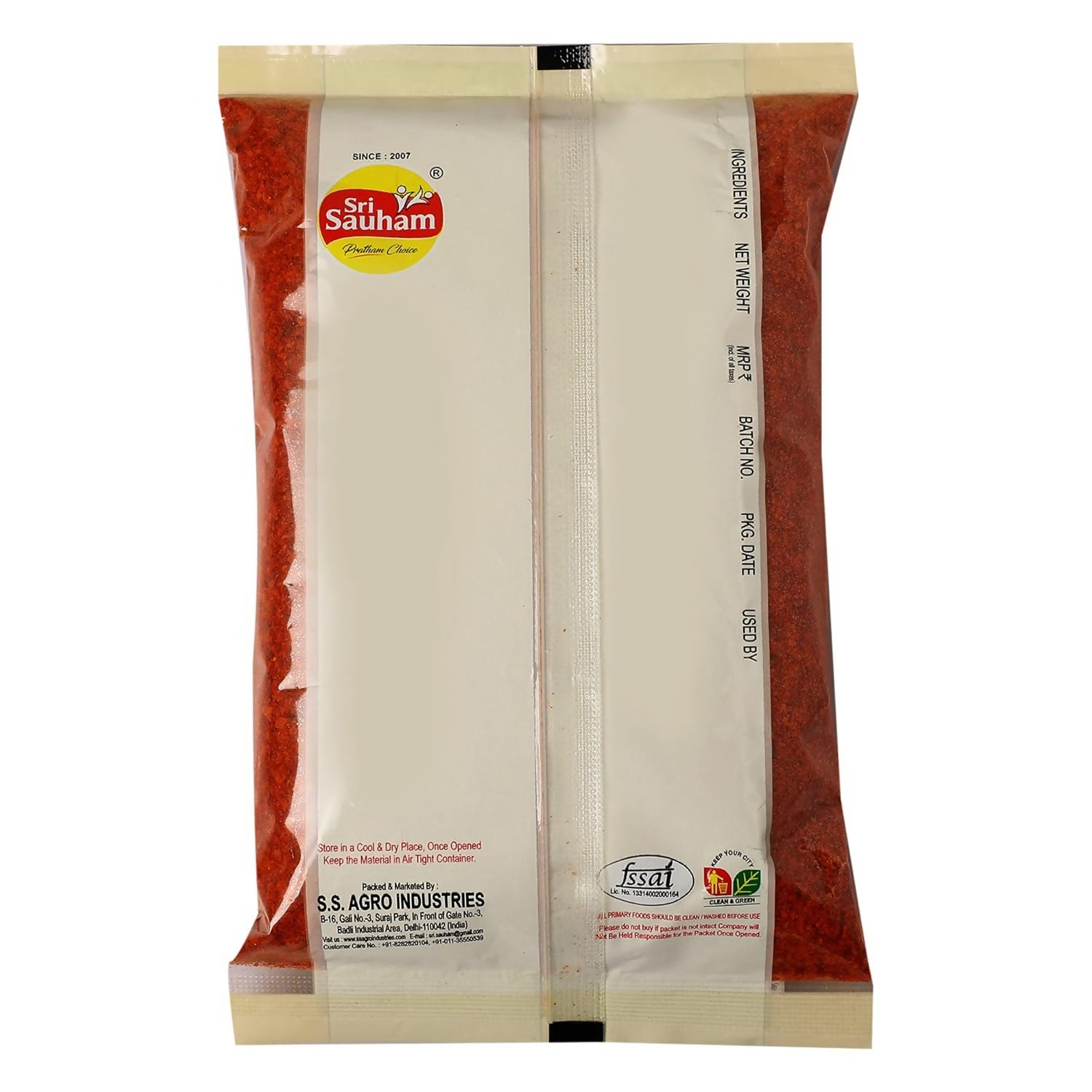 Sri Sauham Premium Natural Chilli Flakes Seasoning (Kutti Mirchi) | Grocsy