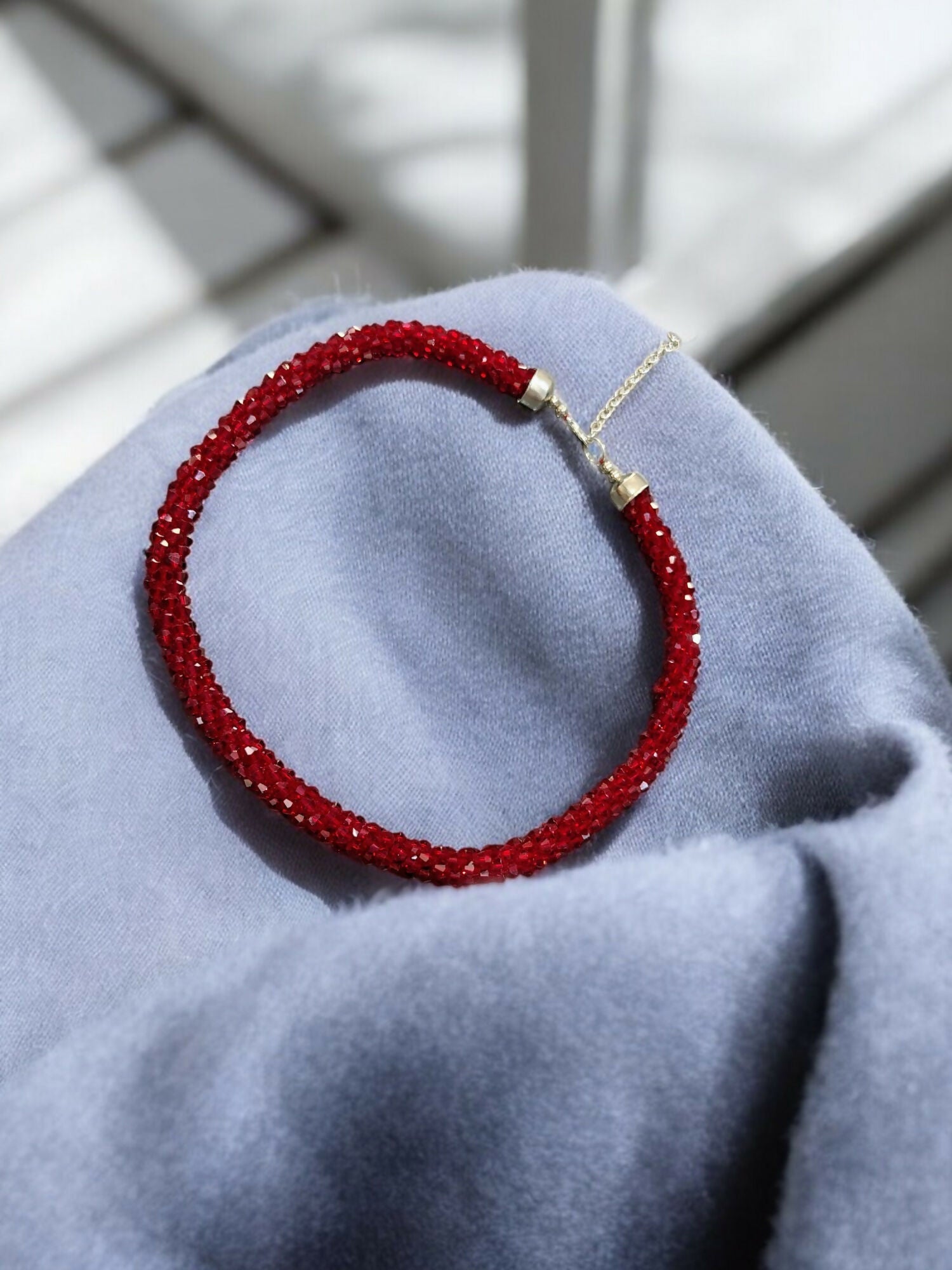 Inhanns Noor-E-Jalwa – Handmade Crystal Bead Necklace -Adjustable - Maroon Only Necklace | Grocsy
