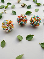 Inhanns Rangmani Crystal Duo – Adjustable Ring + Statement Earrings Set - Multicolor 2 | Grocsy
