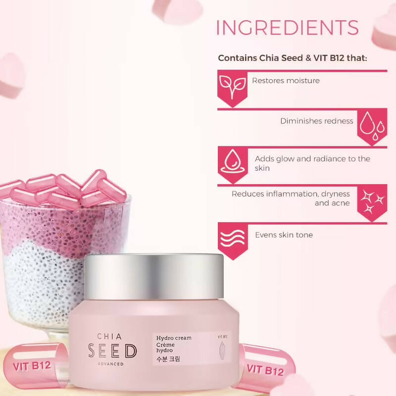 The Face Shop Chia Seed Hydro Cream - Korean Skincare | Grocsy