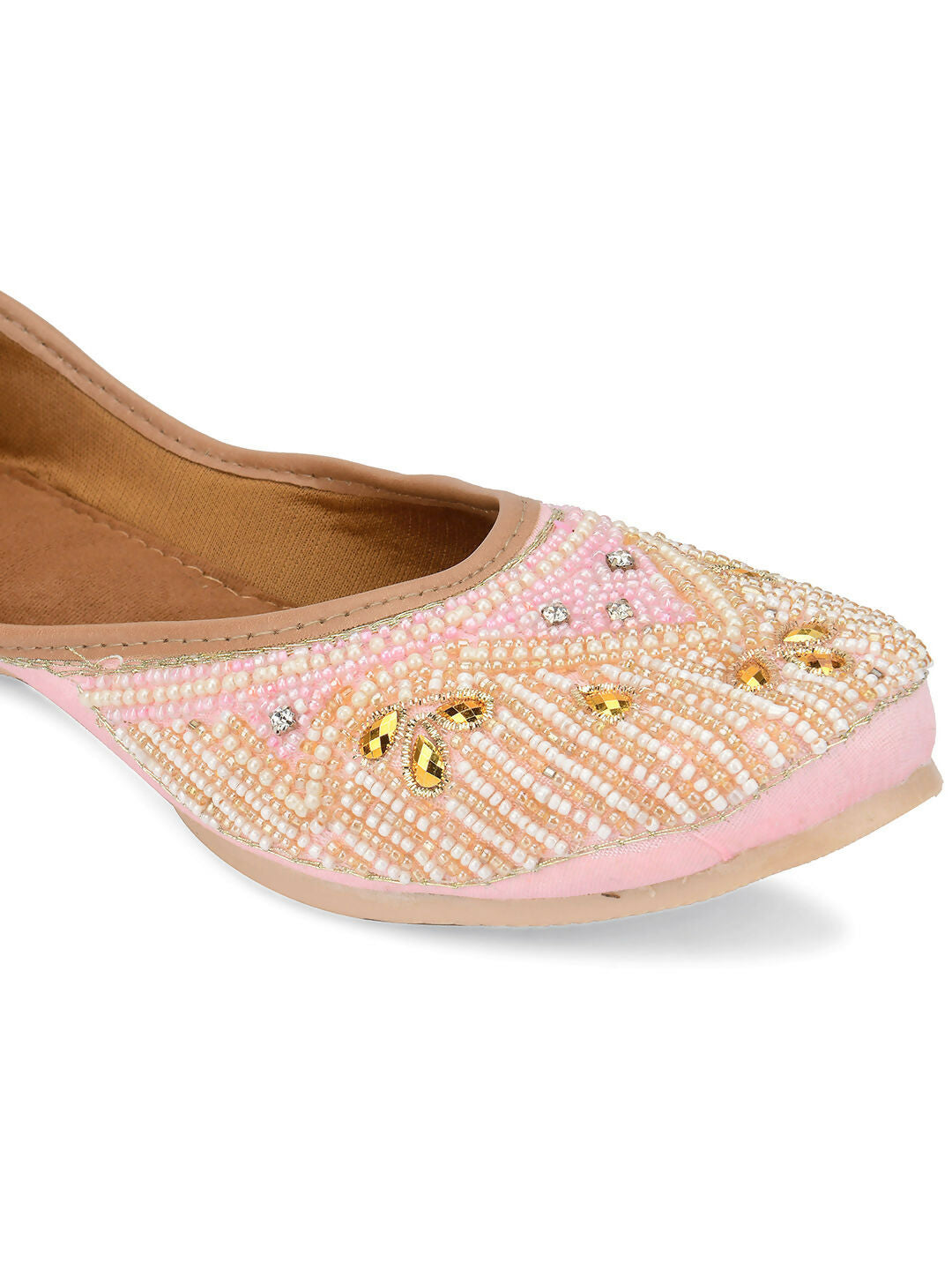 Desi Colour Women Indian Ethnic Footwear-Pink Pearl | Grocsy