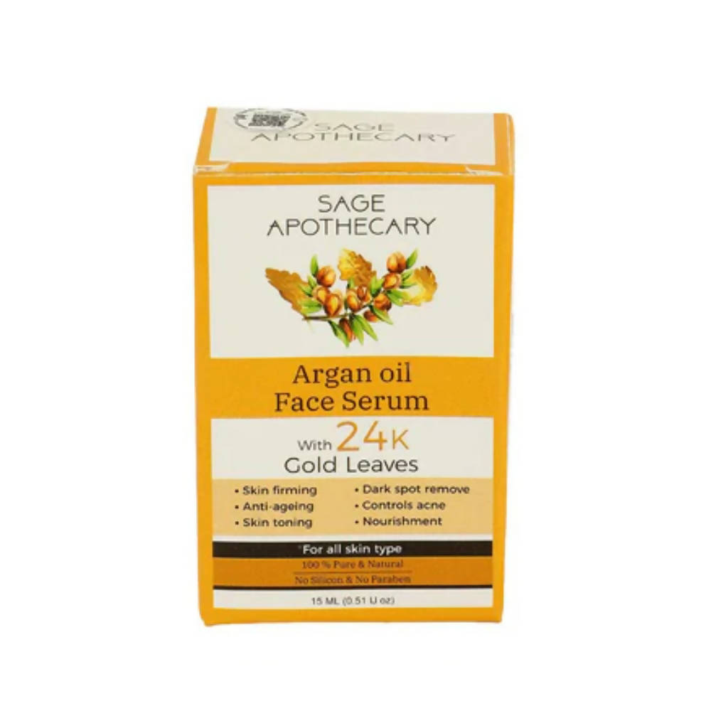 Sage Apothecary Argan Oil Face Serum With 24k Gold Leaves | Grocsy