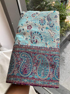 Teeya Creation New Latest Trendy Wedding Wear Pashmina Silk Saree-Blue | Grocsy