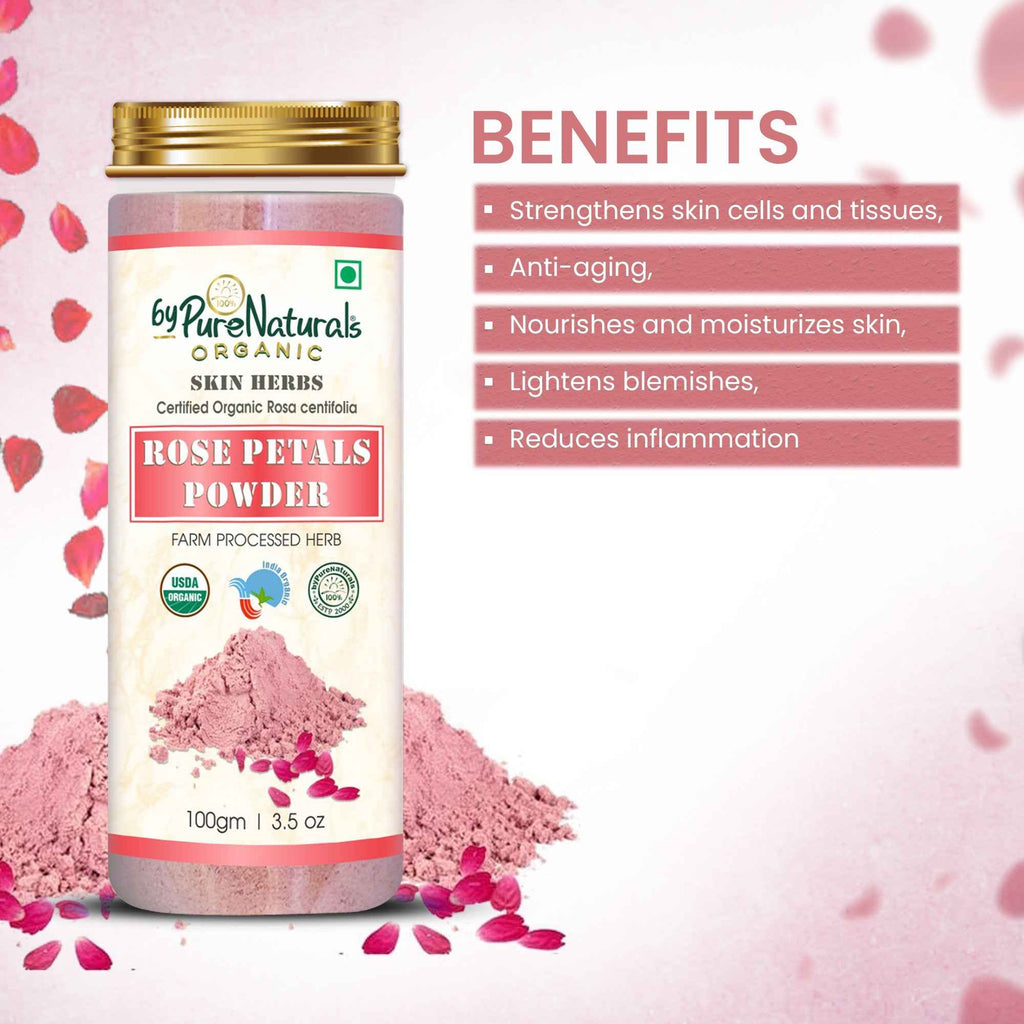 byPureNaturals Organic Rose Petals Powder | Grocsy