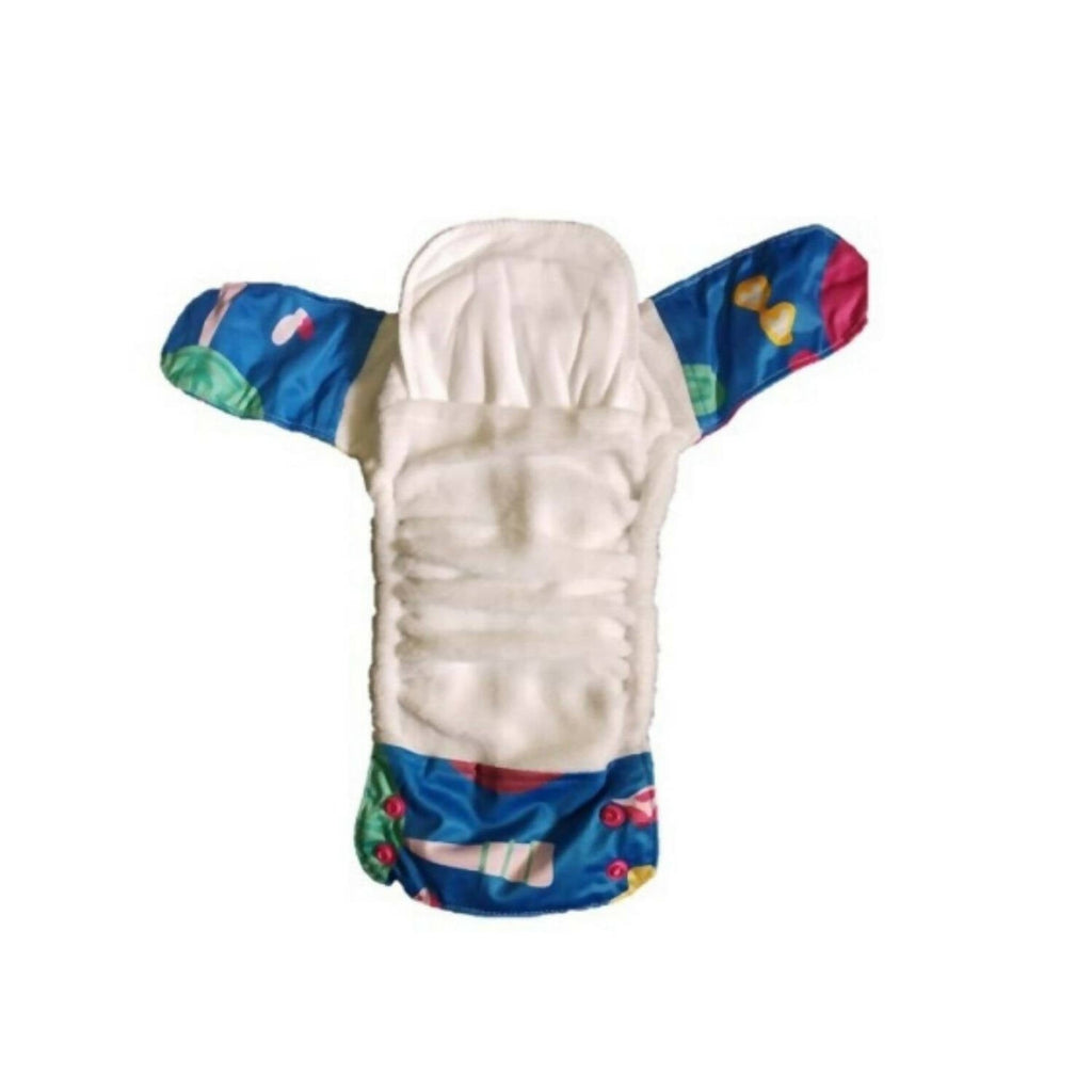 Kindermum Nano Pro Aio Cloth Diaper ( With 2 Organic Inserts And Power Booster)-Random Jungle For Kids | Grocsy