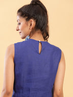BohoJazz Royal Blue Linen Sheath Dress | Grocsy