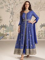 Evanik Designer Chinon Silk Embroidered Work Wedding Anarkali Suit | Grocsy