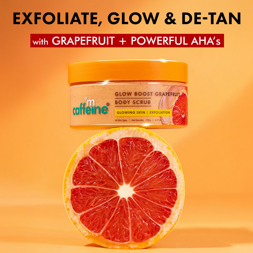 mCaffeine Glow Boost Grapefruit Body Scrub | Grocsy