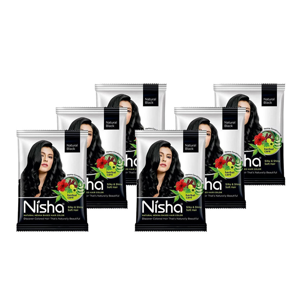 Nisha Henna Based Hair Color Natural Black | Grocsy