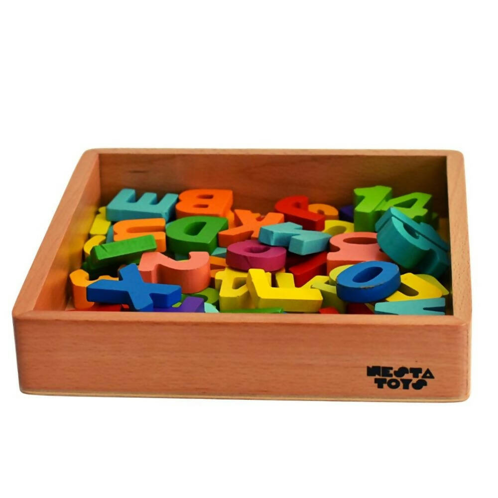 Nesta Toys Sensory Wooden Toy Set with Montessori Tray - Beech Wood | Grocsy