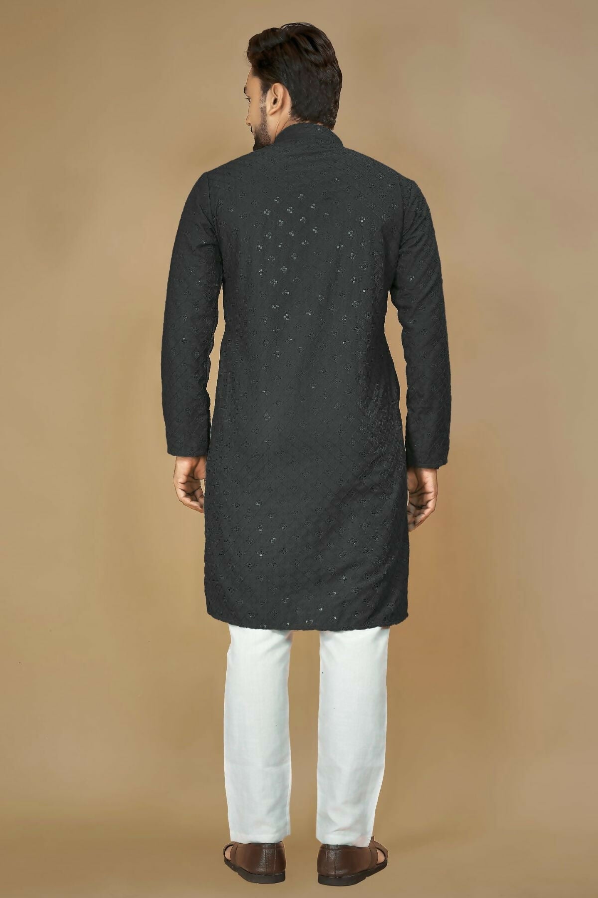 Anaita Black Embroidered Rayon Straight Kurta | Grocsy