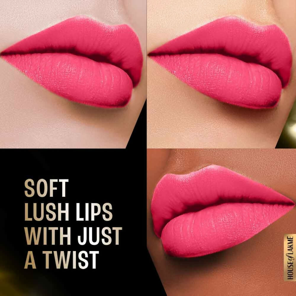 Lakme Forever Matte Lipstick, Made With French Rose Oil Extracts - Pink Prom | Grocsy
