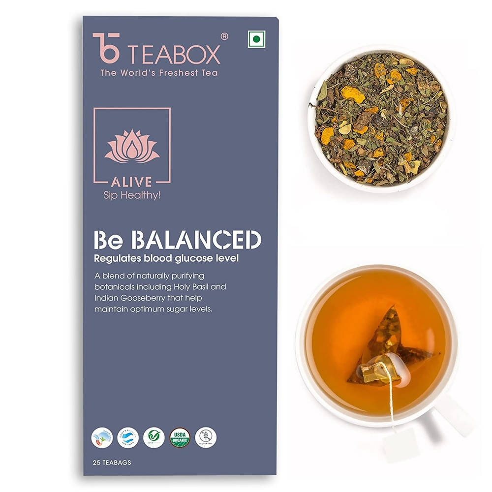 Teabox Be Balanced Herbal Tea Bags | Grocsy