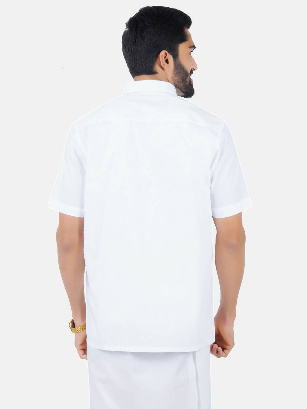 Ramraj Cotton Mens Half Sleeve Formal 100 % Cotton White Shirt | Grocsy