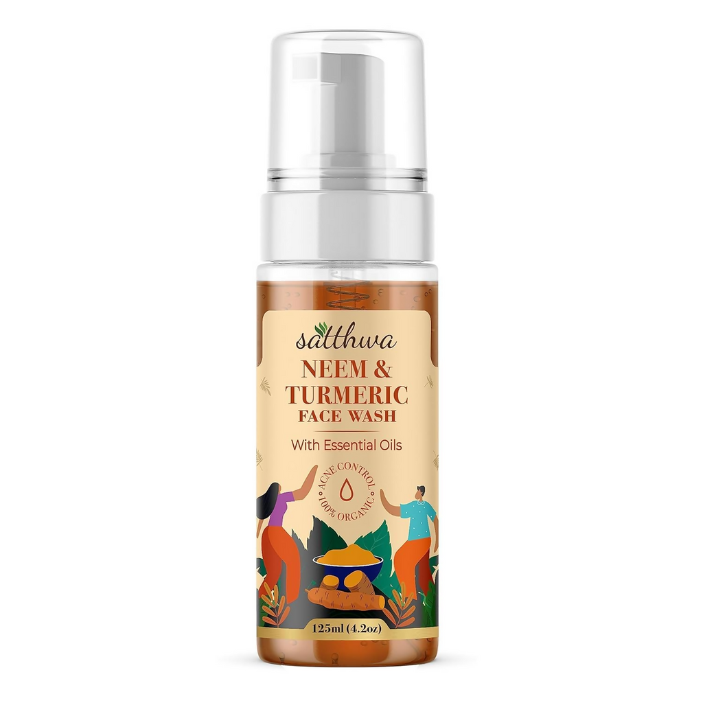 Satthwa Neem & Turmeric Face Wash For Acne & Pimples | Grocsy