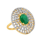 Gold-Polished Alloy Ethnic Designer Cocktail Ring - The Pari | Grocsy