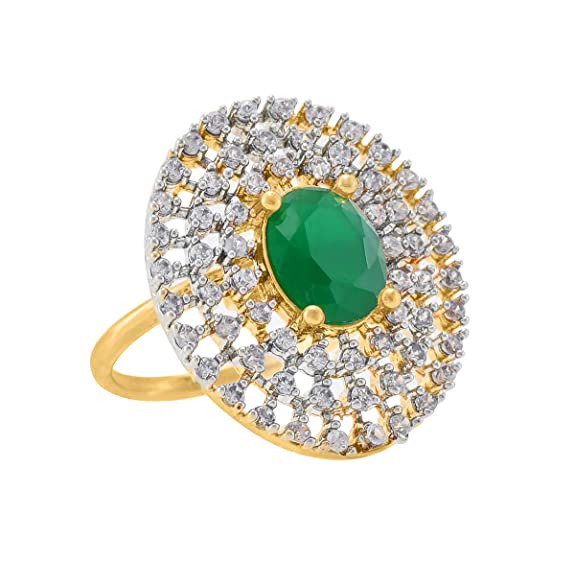 Gold-Polished Alloy Ethnic Designer Cocktail Ring - The Pari | Grocsy