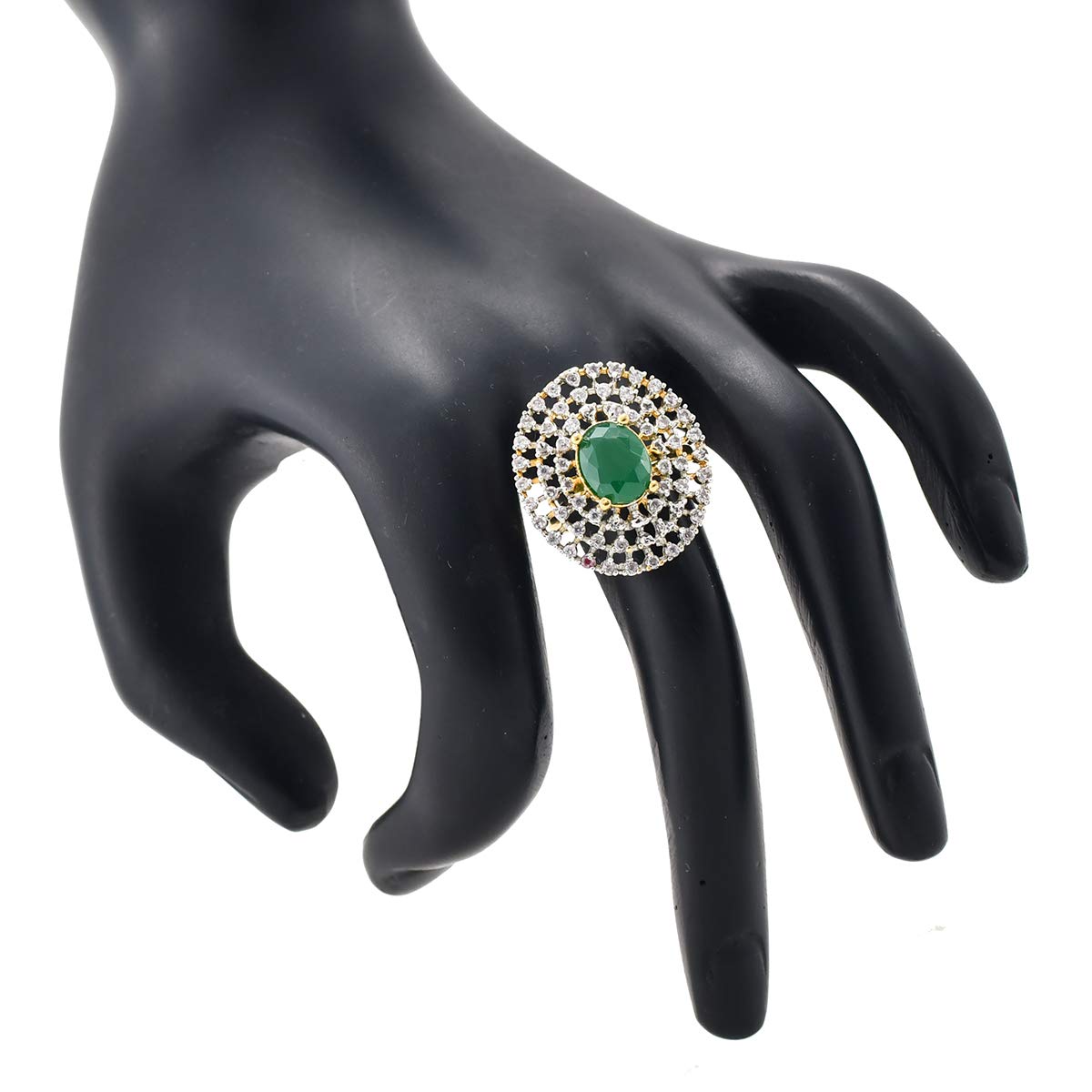 Gold-Polished Alloy Ethnic Designer Cocktail Ring - The Pari | Grocsy