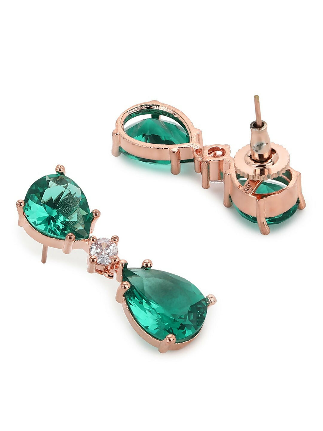 Green Stone Earrings- Ruby Raang | Grocsy