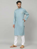 Cotton Kurta With Single Motif Embroidery by Hilo Design | Grocsy