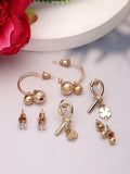 NVR Women's Set of 4 Gold-Polished Contemporary Half Hoop Earrings