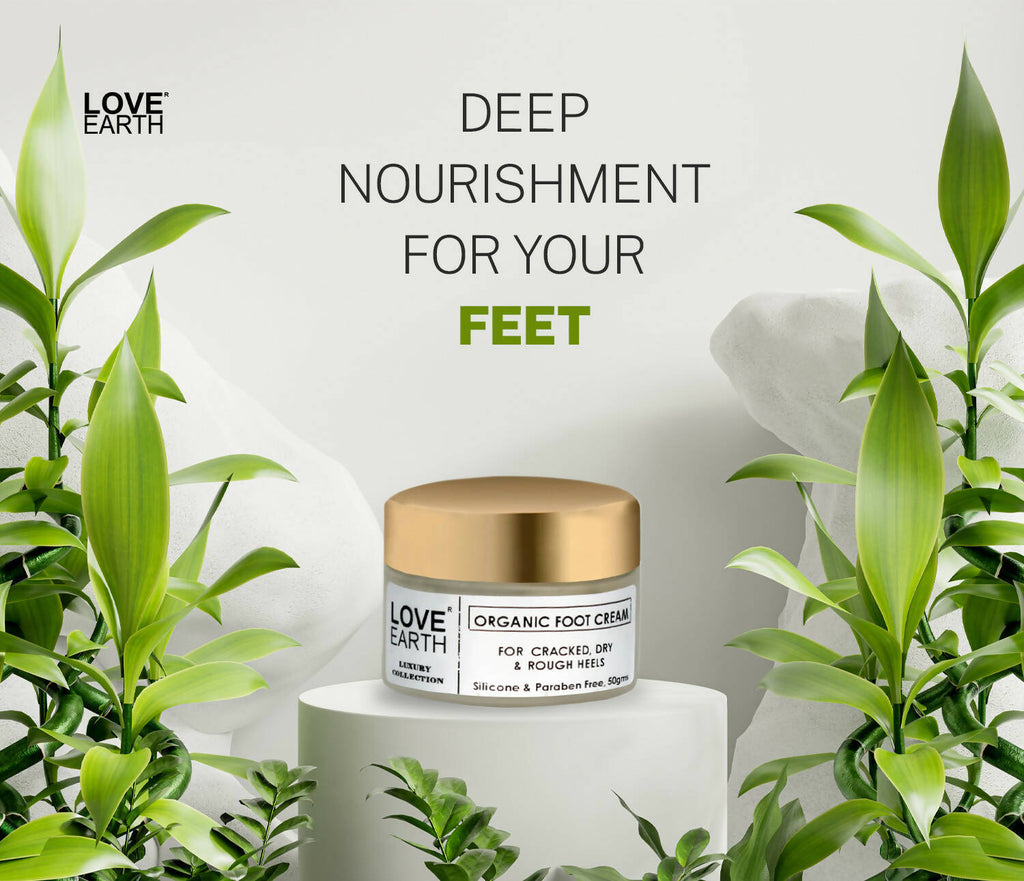 Love Earth Organic Foot Cream For Cracked & Dry Heels | Grocsy