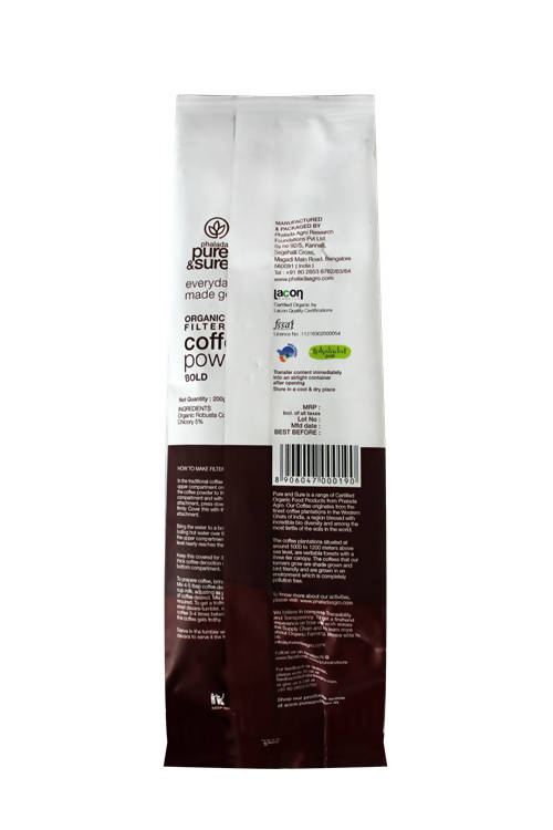 Pure & Sure Organic Filter Coffee Powder - Bold | Grocsy