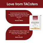TAC - The Ayurveda Co. Kumkumadi Serum Sheet Mask | with Saffron | for Nourished & Moisturized Skin | Grocsy