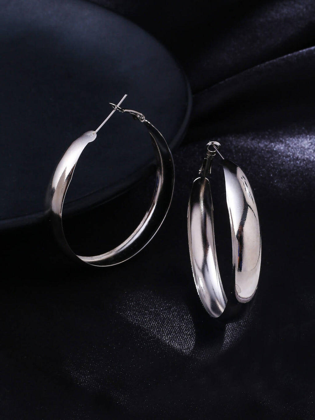 NVR Women Silver Plated Hoop Earrings | Grocsy